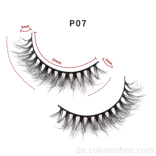 kurze falsche Wimpern Vollstreifen 3D 5mm Wimpern